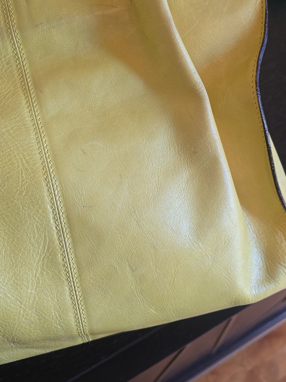 Paolo Masi Yellow Leather Tote Bag - Picture 5 of 17
